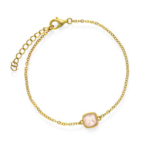 Armbånd i sølv med rosa opal