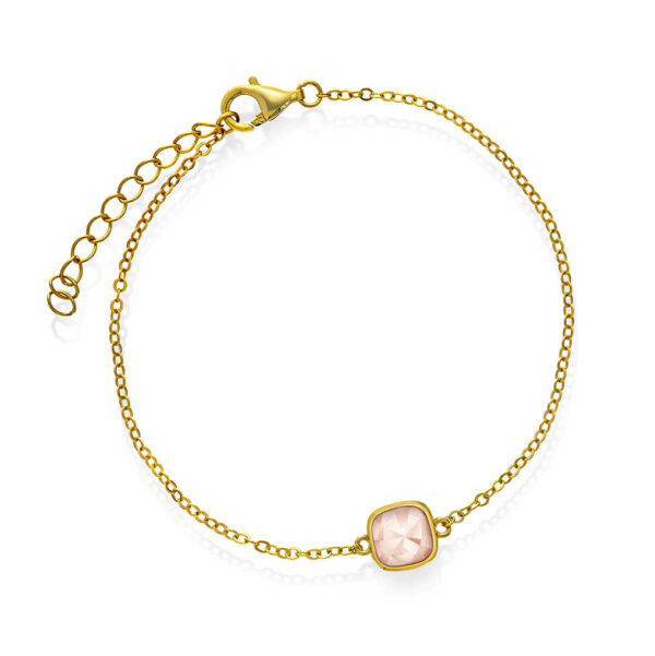 Armbånd i sølv med rosa opal