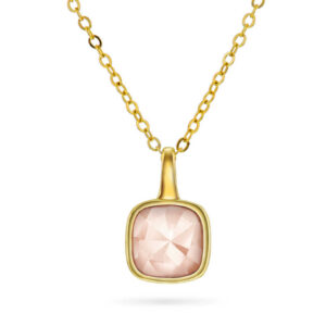 Smykke i sølv med rosa opal