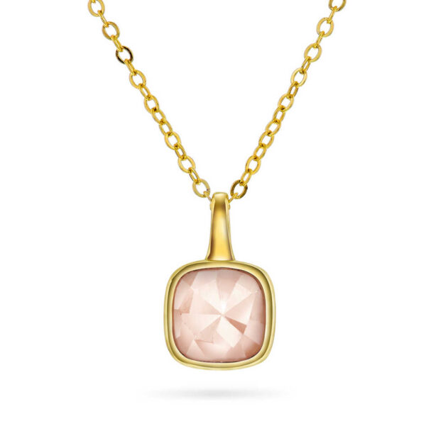 Smykke i sølv med rosa opal