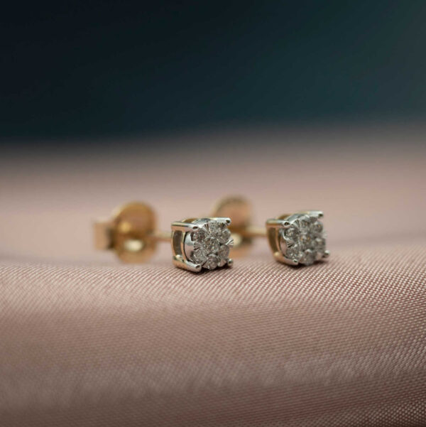 Øredobber i gull med diamant - Bilde 3