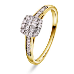 Ring i gult gull med diamanter