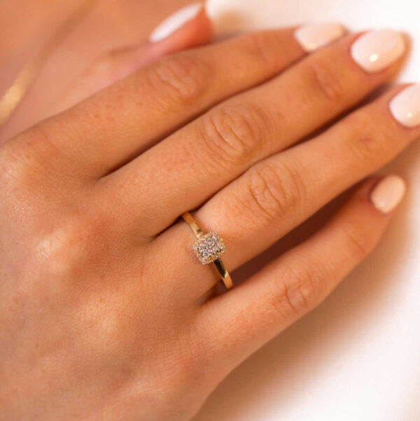 Ring i gull med diamanter - Bilde 3