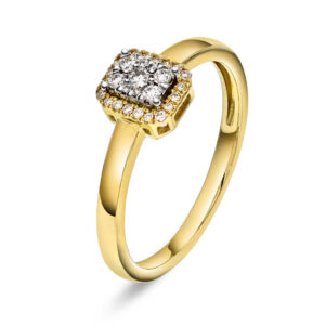 Ring i gull med diamanter