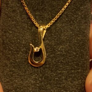 gult gull anheng med diamant